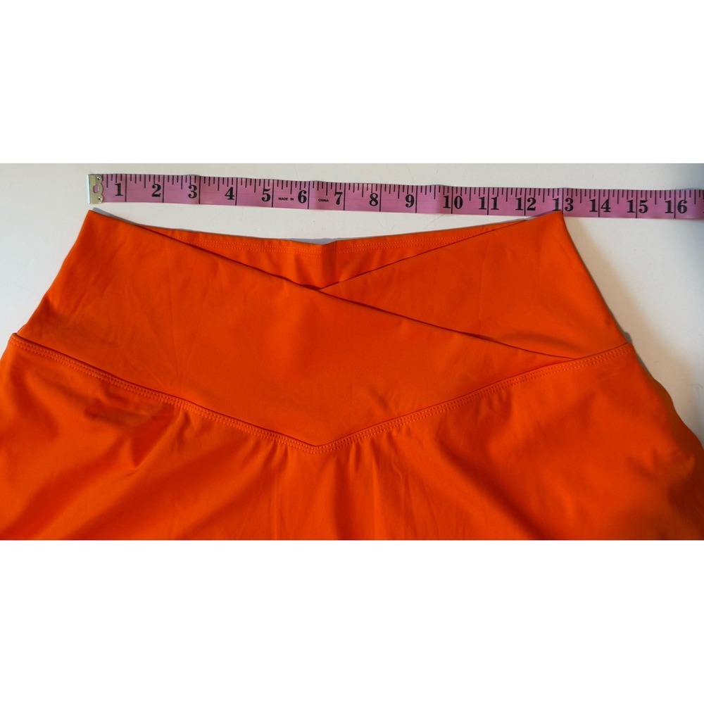 Halara SoftlyZero Airy Crossover High Waist Athletic Skort Skirt Shorts Orange L - Picture 8 of 14
